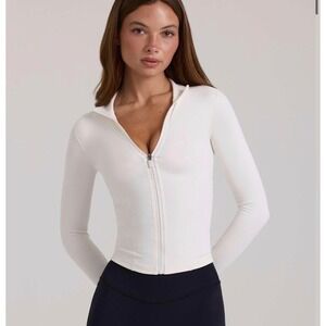 Bo + Tee Soft Active Zip-Up Jacket – Ivory – Size Small – NWT